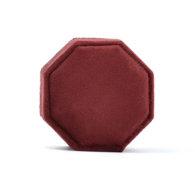 Cutie de bijuterii din catifea octogon Muti Color Trei sloturi Cutie de depozitare cu inele duble Afișare verighetă pentru femei Pachet de cercei cadou