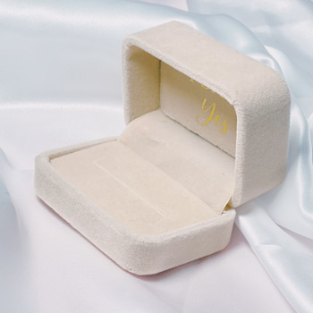 Персонализирана фланелена кутия за пръстени Кутия за бижута Кутии за подаръци за булка Персонализирана кутия за годежен пръстен Сватбена кутия за бижута
