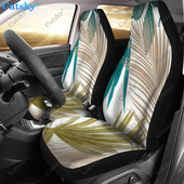 Πράσινα φύλλα φοίνικα εκτύπωση Διακοσμητικό κάλυμμα μπροστινού καθίσματος αυτοκινήτου Κάλυμμα καθίσματος αυτοκινήτου, Πακέτο 2 Προστατευτικό κάλυμμα αυτοκινήτου μπροστινού καθίσματος γενικής χρήσης