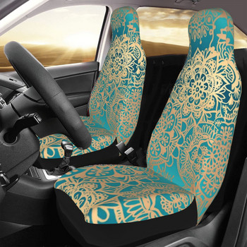 Πράσινο Mandala Universal κάλυμμα καθίσματος αυτοκινήτου Αξεσουάρ εσωτερικού χώρου Bohemian Boho υφασμάτινο μαξιλάρι πολυεστέρα Αξεσουάρ αυτοκινήτου