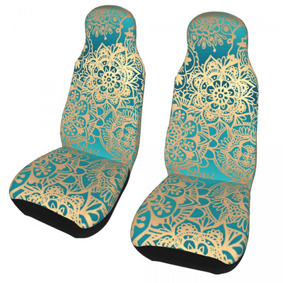 Green Mandala Universalus automobilio sėdynės užvalkalo apsauginis salono priedai Bohemian Boho audinio pagalvėlė, poliesterio automobilių priedai