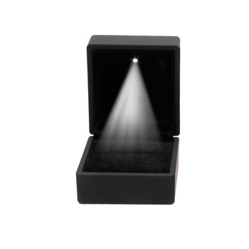 Δαχτυλίδι αρραβώνων Σκουλαρίκια Κοσμήματα Δαχτυλίδι Κουτί θήκη με LED αναμμένο για πρόταση Δώρο γάμου αρραβώνων