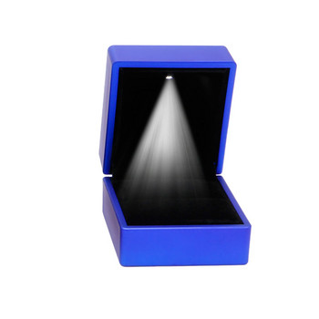 Кутия за годежен пръстен Обеци Кутия за бижута Кутия за пръстен с LED осветяване за предложение Годежен сватбен подарък