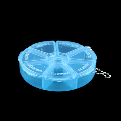 YHBZRET rotund 7 sloturi cutie de pastile din plastic acasă Compartiment portabil transparent instrument cercei DIY bijuterii margele case container
