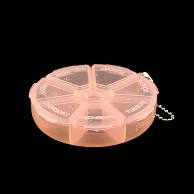 YHBZRET rotund 7 sloturi cutie de pastile din plastic acasă Compartiment portabil transparent instrument cercei DIY bijuterii margele case container