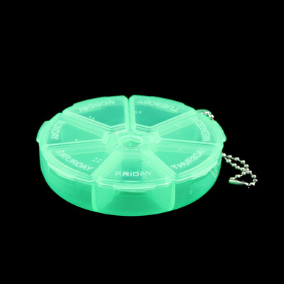 YHBZRET rotund 7 sloturi cutie de pastile din plastic acasă Compartiment portabil transparent instrument cercei DIY bijuterii margele case container