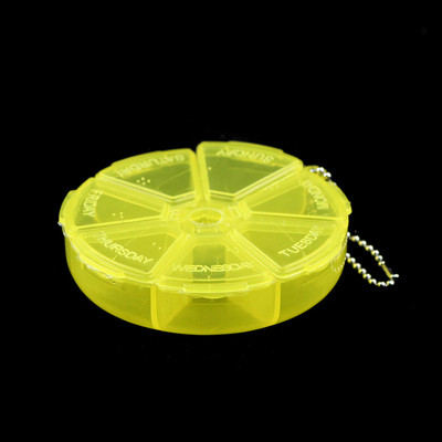 YHBZRET rotund 7 sloturi cutie de pastile din plastic acasă Compartiment portabil transparent instrument cercei DIY bijuterii margele case container