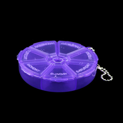 YHBZRET rotund 7 sloturi cutie de pastile din plastic acasă Compartiment portabil transparent instrument cercei DIY bijuterii margele case container