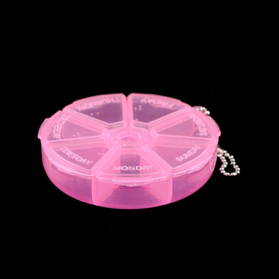 YHBZRET rotund 7 sloturi cutie de pastile din plastic acasă Compartiment portabil transparent instrument cercei DIY bijuterii margele case container