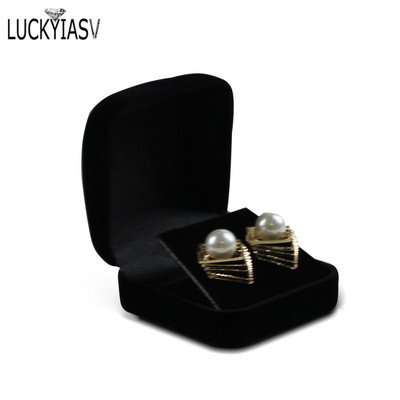 Factory Outlet Stud σκουλαρίκι συσκευασίας Κουτί συσκευασίας Μαύρη βελούδινη οθόνη Κοσμήματα Μικρό κρεμαστό κολιέ Organizer Θήκη αποθήκευσης Χριστουγεννιάτικο δώρο