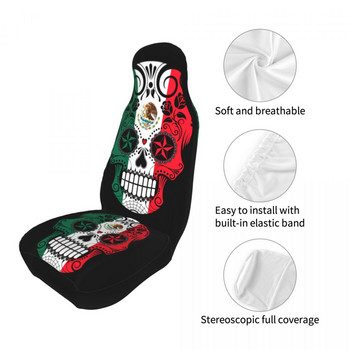 Sugar Skull Roses Flag Of Mexico Universal κάλυμμα καθίσματος αυτοκινήτου Αδιάβροχο χαλάκι καθίσματος αυτοκινήτου ταξιδιού Πολυεστερικό στυλ αυτοκινήτου