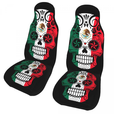 Sugar Skull Roses Mexikó zászlaja Univerzális autósüléshuzat Vízálló utazási autósülés szőnyeg poliészter autóstílus