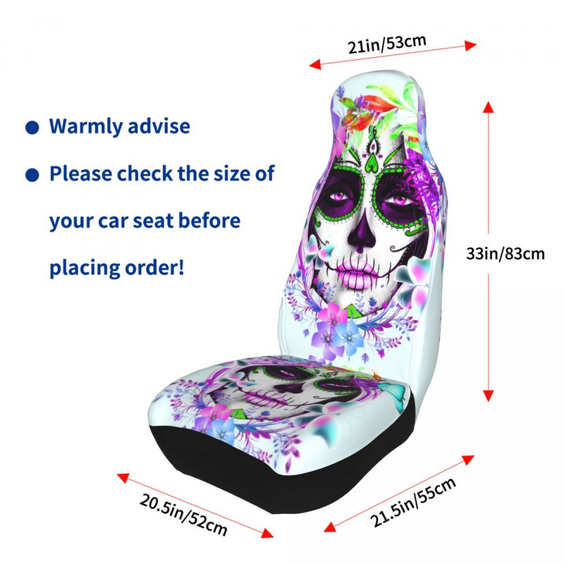 Mexican Sugar Skull Girl Univerzalna navlaka za automobilsko sjedalo, zaštitnik, unutarnji dodaci za sve vrste auto navlaka za sjedalo, poliester, lov