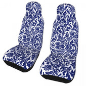 William Morris Damask universalus automobilio sėdynės užvalkalas Four Seasons Travel Cobalt Mėlyna ir Balta Automobilių sėdynės Apsauginio audinio medžioklė