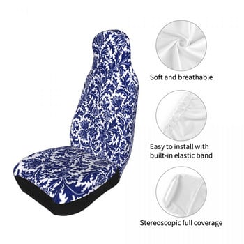 William Morris Damask Universal κάλυμμα καθίσματος αυτοκινήτου Four Seasons Travel Cobalt Blue and White Protector Seat Car Fabric Hunting