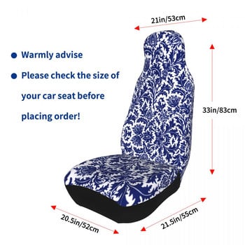 William Morris Damask Universal κάλυμμα καθίσματος αυτοκινήτου Four Seasons Travel Cobalt Blue and White Protector Seat Car Fabric Hunting