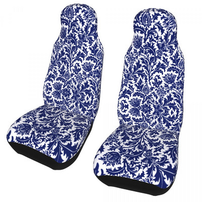 William Morris Damask universalus automobilio sėdynės užvalkalas Four Seasons Travel Cobalt Mėlyna ir Balta Automobilių sėdynės Apsauginio audinio medžioklė