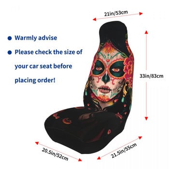 Sugar Skull Halloween Universal κάλυμμα καθίσματος αυτοκινήτου Four Seasons For SUV Santa Muerte Μπροστινό πίσω Flocking Πανί Μαξιλάρι Ψάρεμα