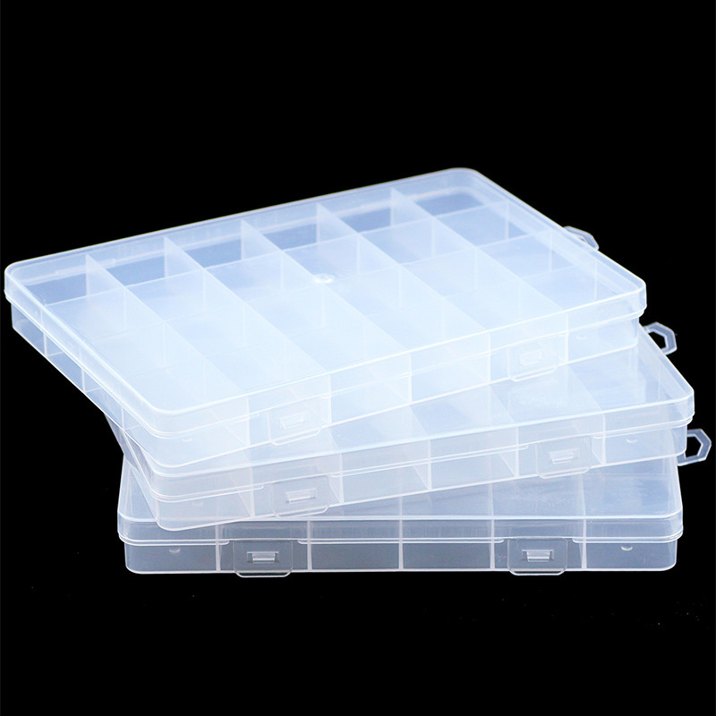 WLYeeS 24 Grids Mitte-eemaldatav ristkülik plastikust tühjad ehted helmed hoiukarp Säilituskohver Konteiner Näidik DIY tarvikud