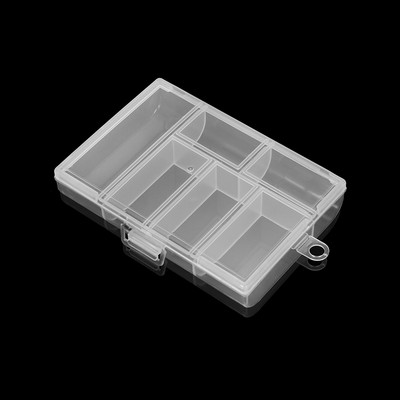 Läbipaistvad võred reguleeritavad ristkülikukujulised plasthelmed hoiukarbi ümbriskonteiner ehete tööriistakasti tarvikute jaoks