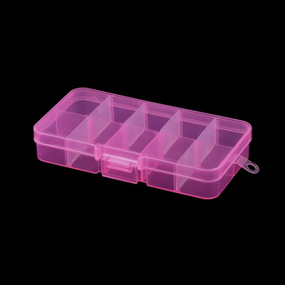 Läbipaistvad võred reguleeritavad ristkülikukujulised plasthelmed hoiukarbi ümbriskonteiner ehete tööriistakasti tarvikute jaoks