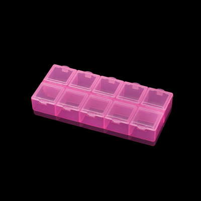 Läbipaistvad võred reguleeritavad ristkülikukujulised plasthelmed hoiukarbi ümbriskonteiner ehete tööriistakasti tarvikute jaoks