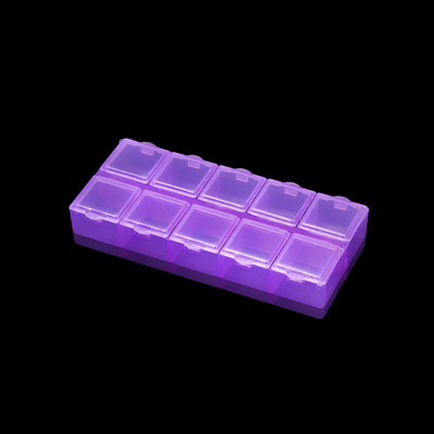 Läbipaistvad võred reguleeritavad ristkülikukujulised plasthelmed hoiukarbi ümbriskonteiner ehete tööriistakasti tarvikute jaoks