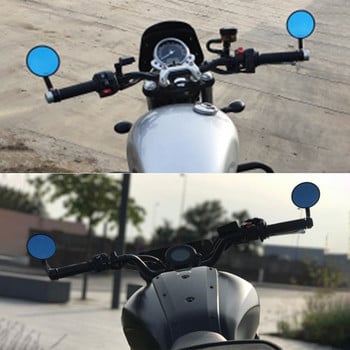 1 чифт огледала за мотоциклети Огледало за обратно виждане в края на лентата за 22 мм кормила 360-градусови регулируеми странични огледала за мотоциклет скутер