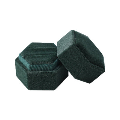 Armas kuusnurkse kujuga sametest ehtesõrmuste karp, kahekordne hoiukarp abielusõrmuse väljapanek naistele kingituste kõrvarõngad pakend roosa