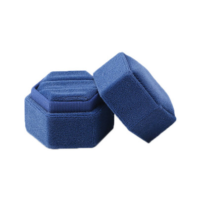 Armas kuusnurkse kujuga sametest ehtesõrmuste karp, kahekordne hoiukarp abielusõrmuse väljapanek naistele kingituste kõrvarõngad pakend roosa