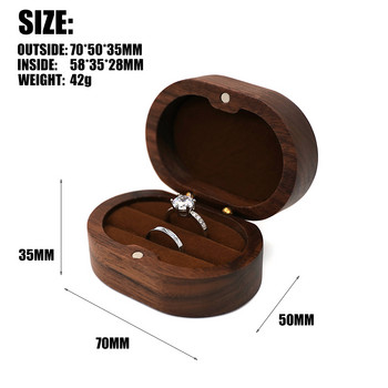 Брачно годежна дървена кутия за пръстени за сватбено персонализирано предложение Гравиран носител на пръстен