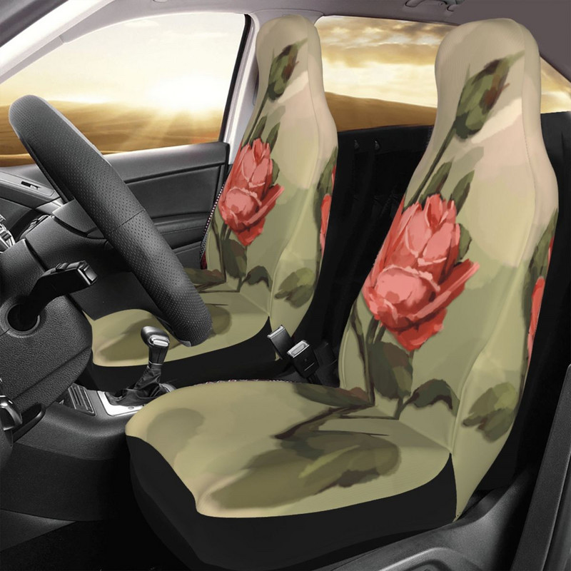 Rose Valentino diena Universalus automobilio sėdynės užvalkalas keturiems sezonams visų tipų modeliams Gėlės sėdynės pagalvėlė / užvalkalas Poliesterio automobilio stilius