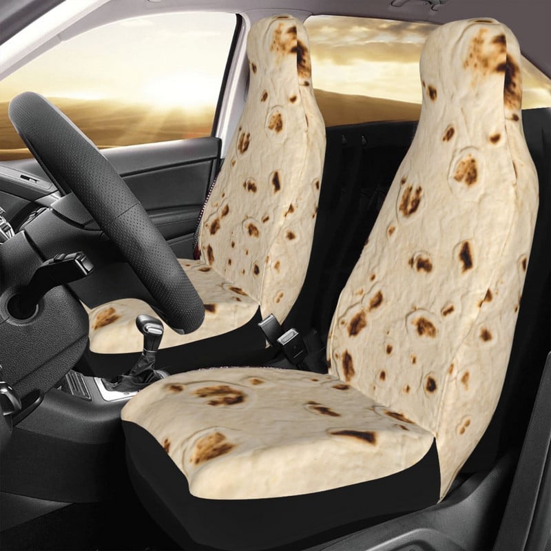 Burrito Tortilla Wrap universalus automobilio sėdynės užvalkalas Four Seasons AUTOYOUTH Pizza Food Naan Automobilinės sėdynės kilimėlis Fiber Seat Protector