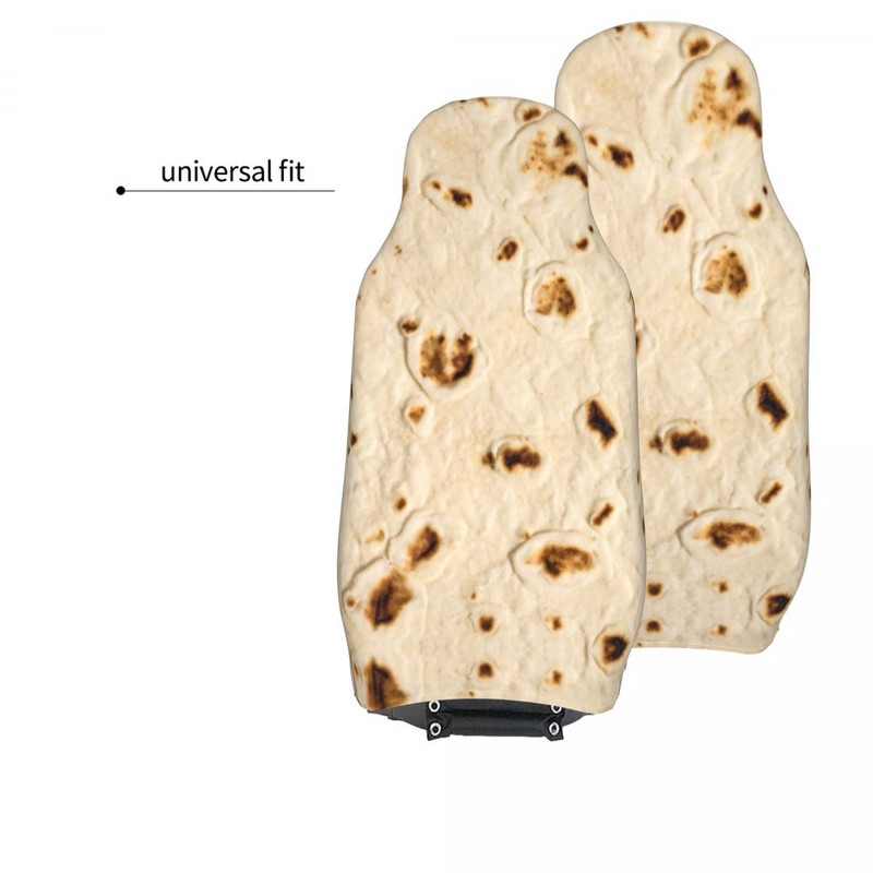 Burrito Tortilla Wrap universalus automobilio sėdynės užvalkalas Four Seasons AUTOYOUTH Pizza Food Naan Automobilinės sėdynės kilimėlis Fiber Seat Protector
