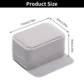 Αρραβώνας Ανθεκτική Τετράγωνη Βελούδινη κοσμηματοθήκη Κουτί αποθήκευσης Κουτί προβολής Κουτί διπλού δαχτυλιδιού για ζευγάρια