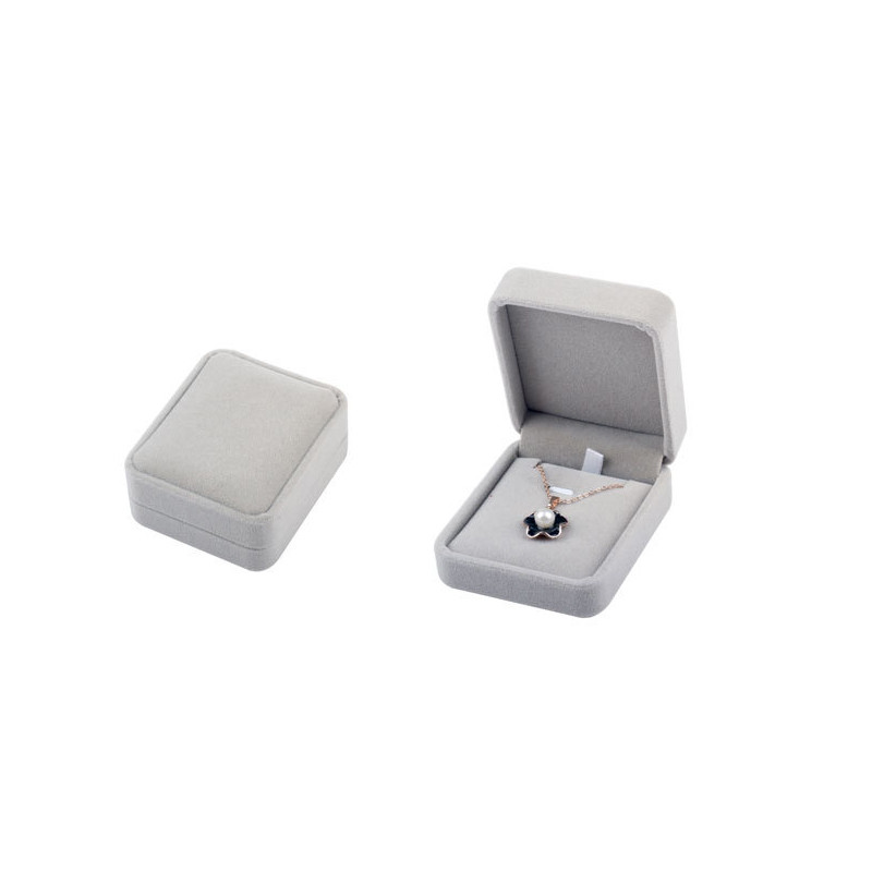 Vânzare în vrac Cutie de depozitare verighetă Cercei Știfturi pandantiv Colier Set Bijuterii Cutie cadou Ambalaj Organizator Carcasă Kit catifea gri