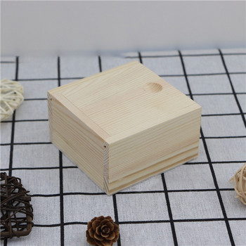 Дървена кутия Незавършена кутия за съхранение с плъзгащ се връх Естествен Candlenut Card Keeper Дървена кутия за бижута за съхранение и декорация на дома