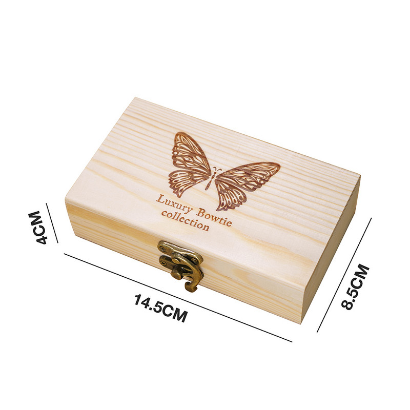 Κουτί αποθήκευσης σπιτιού Χειροποίητο χειροποίητο κοσμηματοπωλείο Γαμήλιο πουπουλένιο παπιγιόν Κουτιά φυσικά ξύλινα με καπάκι Χρυσή κλειδαριά Ξύλινα κουτιά για δώρο