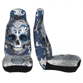 Sugar Skull Halloween Универсален калъф за столче за кола Водоустойчиви дамски калъфи за столчета за кола Полиестер Риболов Денят на мъртвите