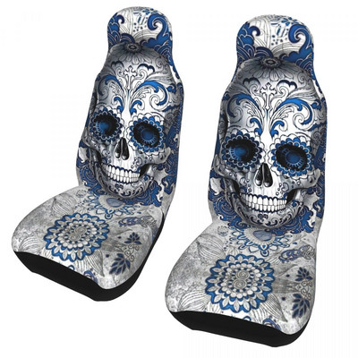 Sugar Skull Halloween universalus automobilio sėdynės užvalkalas, atsparus vandeniui moterų mirusiųjų diena, automobilio sėdynės užvalkalai poliesterio žvejyba