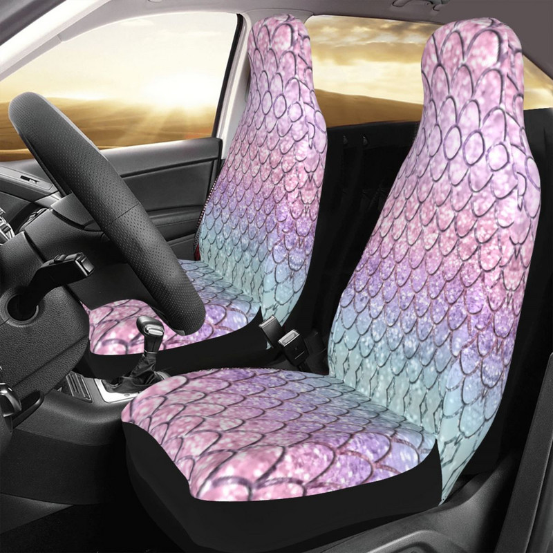 Mermaid svarstyklės ant Unicorn Glitter universalios automobilio sėdynės užvalkalo salono priedai Automobilių sėdynių užvalkalai Fiber Seat Protector