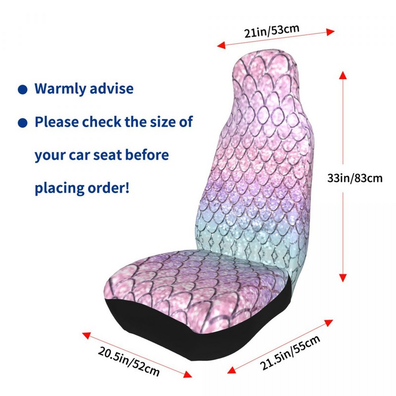 Mermaid svarstyklės ant Unicorn Glitter universalios automobilio sėdynės užvalkalo salono priedai Automobilių sėdynių užvalkalai Fiber Seat Protector