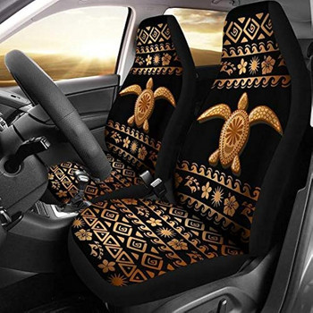 Tribal Sea Turtle Aztec Hawaiian Style Universal Fit Καλύμματα καθισμάτων αυτοκινήτου Σετ 2 τμχ Καλύμματα μπροστινών καθισμάτων Αξεσουάρ αυτοκινήτου One Size