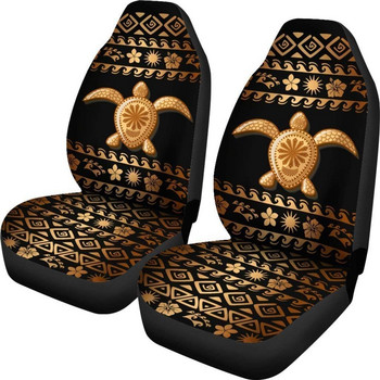 Tribal Sea Turtle Aztec Hawaiian Style Универсални калъфи за столчета за кола 2 бр. Комплект калъфи за предни седалки Аксесоари за кола Един размер
