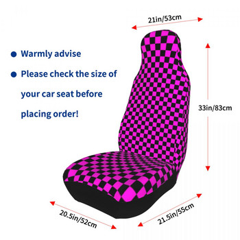 Розова карирана шахматна дъска Универсален калъф за столче за кола, протектор, интериорни аксесоари, калъф за автоматична седалка, полиестер, лов