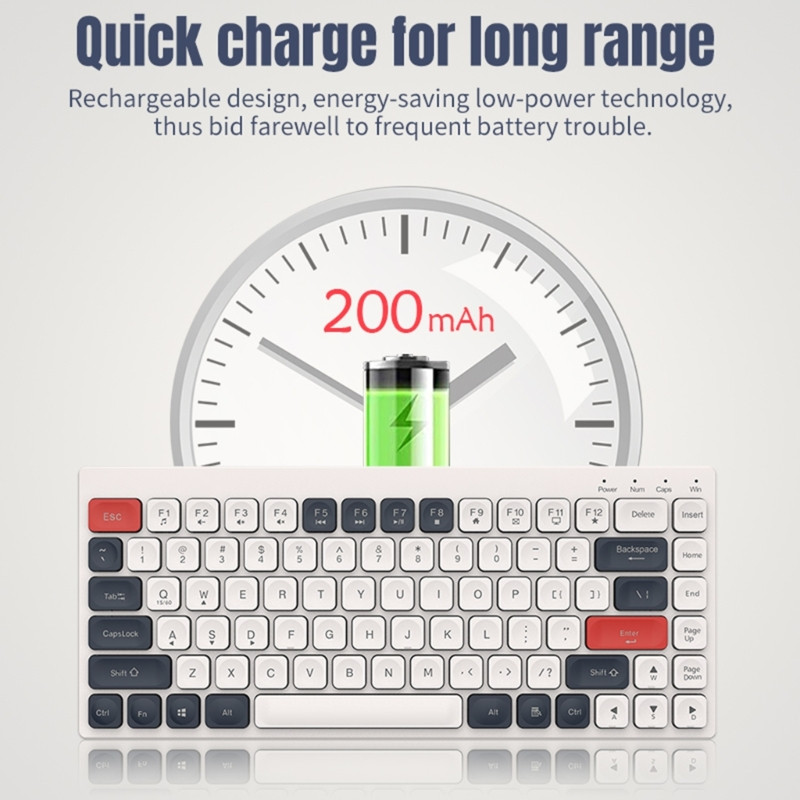 BT100 juhtmevaba membraaniga klaviatuur topeltrežiimiga 2,4 GHz Bluetoothiga ühilduv klaviatuur