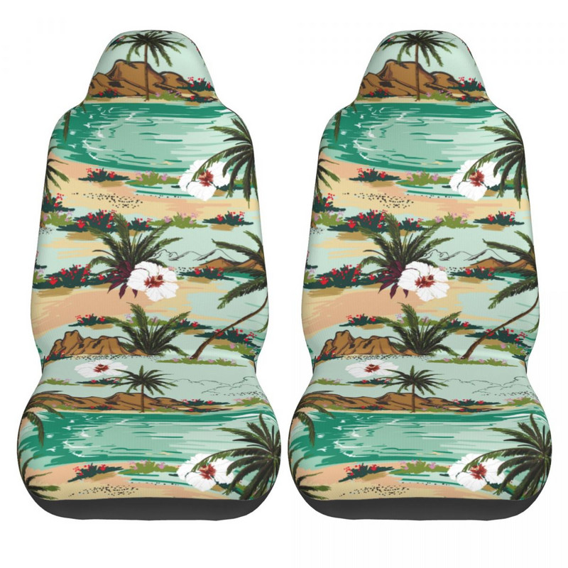 Vasaros atogrąžų palmių lapų universalus automobilio sėdynės užvalkalas, skirtas visureigiams, moterų automobilio sėdynės kilimėlis, poliesterio sėdynės apsauga