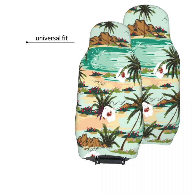 Vasaros atogrąžų palmių lapų universalus automobilio sėdynės užvalkalas, skirtas visureigiams, moterų automobilio sėdynės kilimėlis, poliesterio sėdynės apsauga