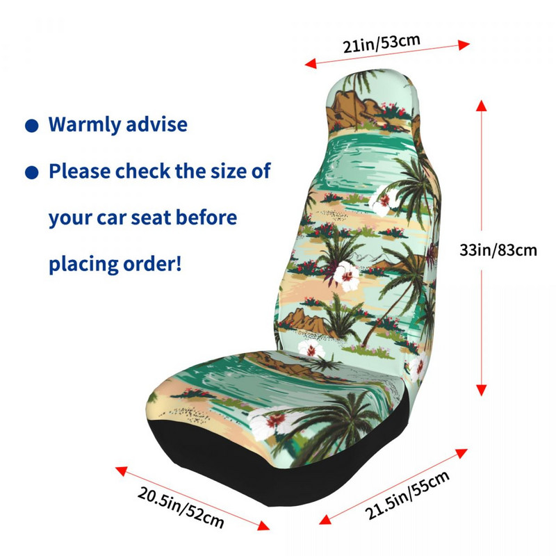 Vasaros atogrąžų palmių lapų universalus automobilio sėdynės užvalkalas, skirtas visureigiams, moterų automobilio sėdynės kilimėlis, poliesterio sėdynės apsauga