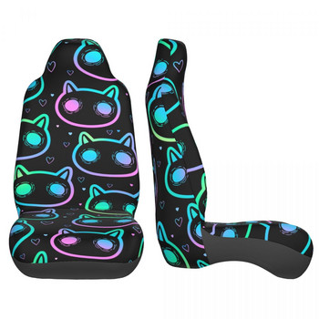 Цветни страшни котки Универсален калъф за столче за кола Авто интериор, подходящ за всички видове модели Калъфи за седалки Плат протектор за седалки